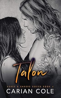 Romance book cover with man and woman: Talon by Carian Cole